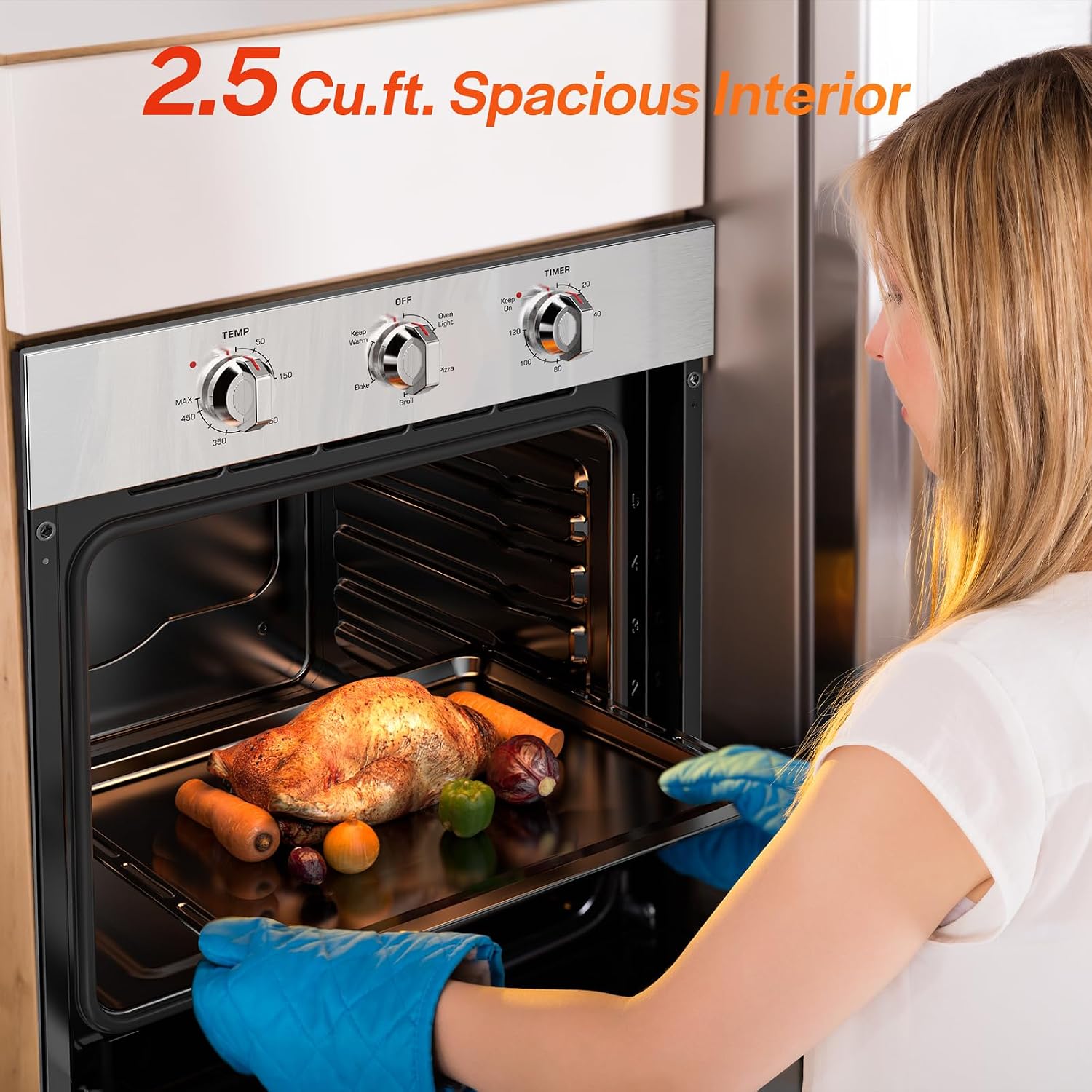 Thumbnail 5 de Empava 24 Inch Electric Single Wall Oven, 2.5 cu. ft. with Pizza Mode