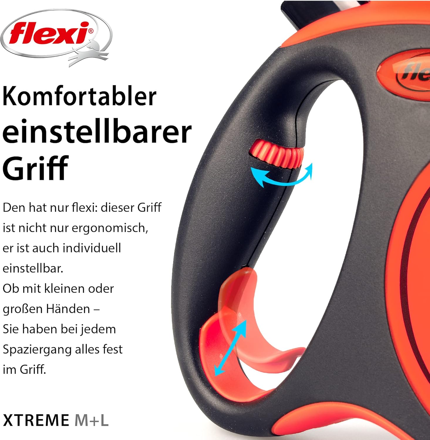 Thumbnail 5 de flexi Xtreme L Gurt 8 m – Roll-Leine für Hunde bis 55 kg in Schwarz/Orange