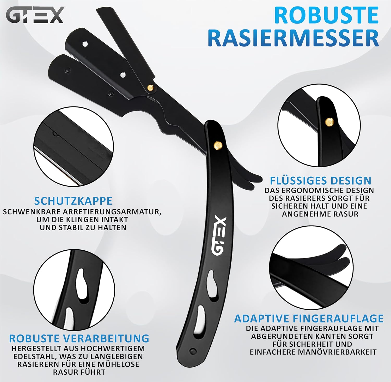 Detalle de Straight Razor Set Rasiermesser 100 Klingen