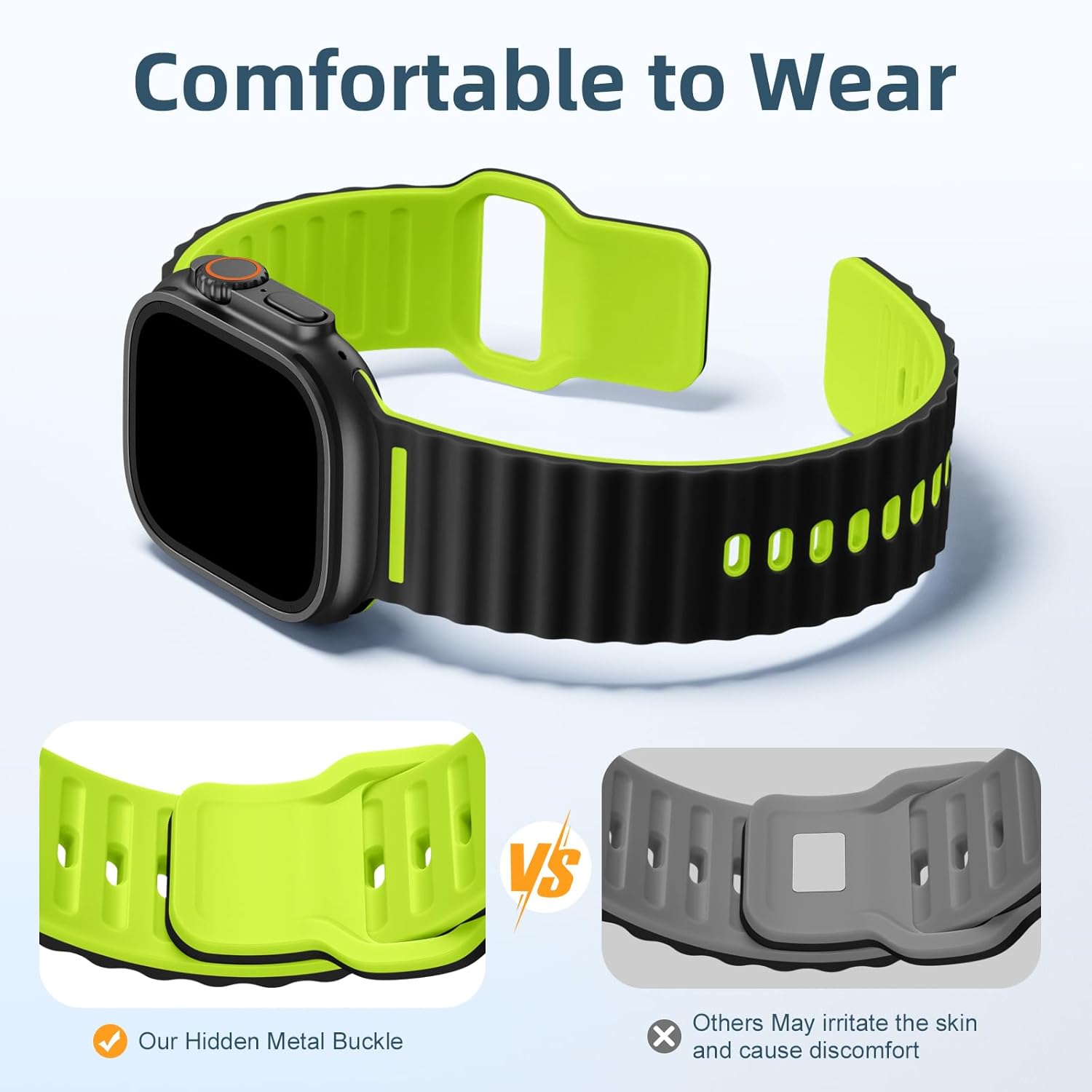 Thumbnail 3 de Mastten Sports Straps compatible with Apple Watch Ultra 3 (49mm) and Apple Watch models 46–42mm – waterproof breathable silicone band