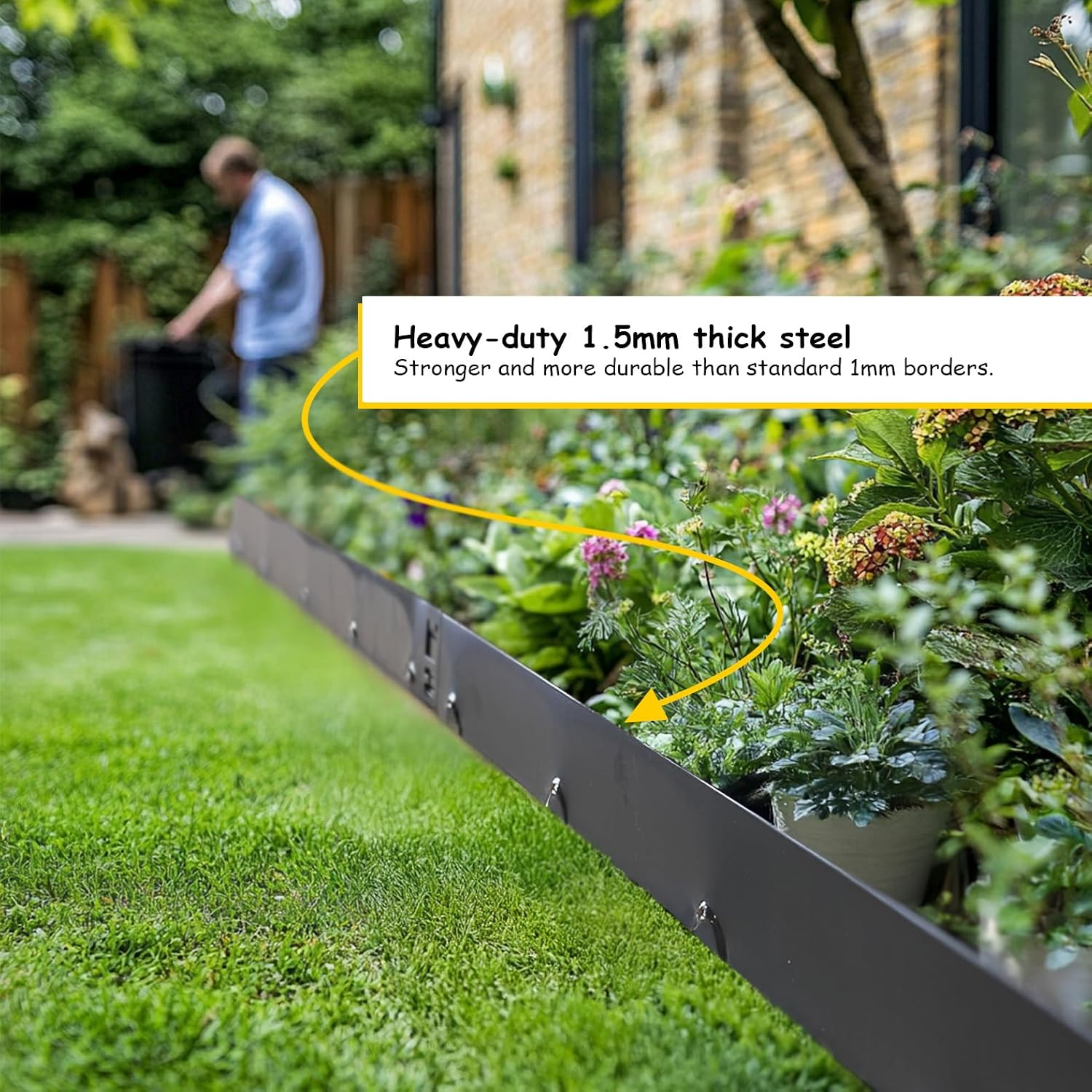 Detalle 1 de Nicoman Anthracite lawn edging 150mm 5m