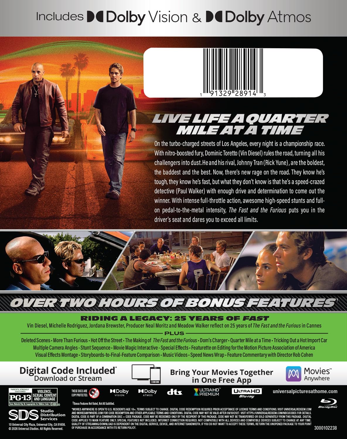 Thumbnail 2 de The Fast and the Furious – 25th Anniversary Edition (4K Ultra HD + Blu-ray + Digital)