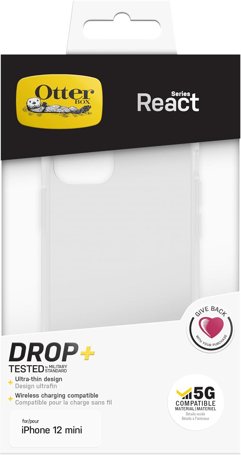 Detalle de OtterBox React Series Coque pour iPhone 12 Mini – Transparente, Ultra-mince et Antichoc