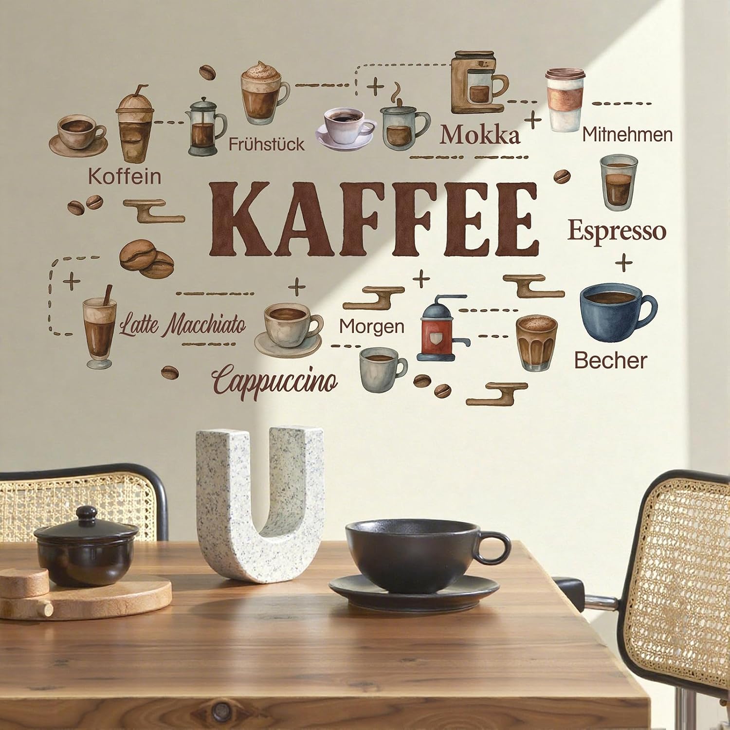 Thumbnail 2 de KAIRNE Kaffee Wandaufkleber 84 x 60 cm