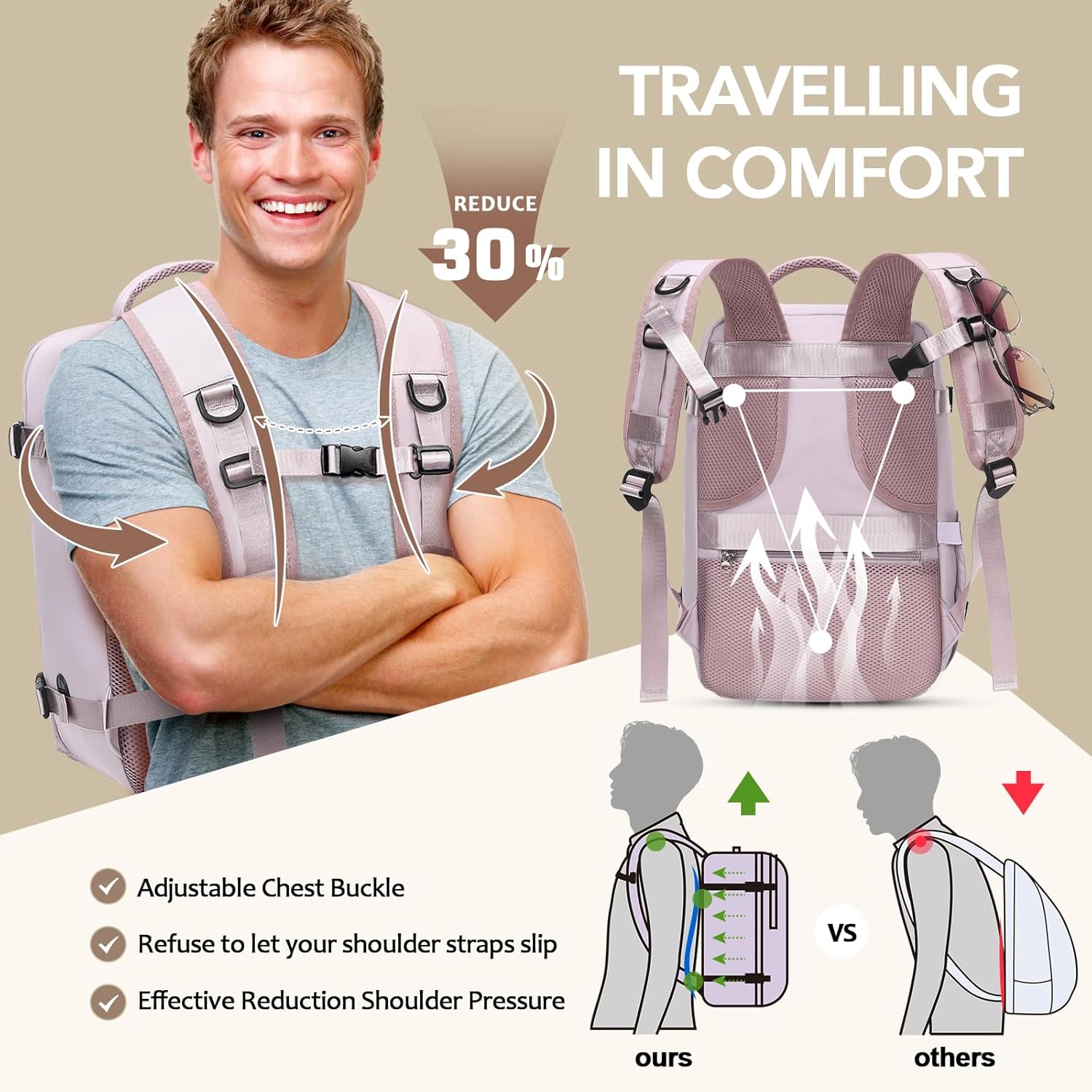 Thumbnail 1 de Xkdoai Mochila 40x30x20 Viaje Cabina