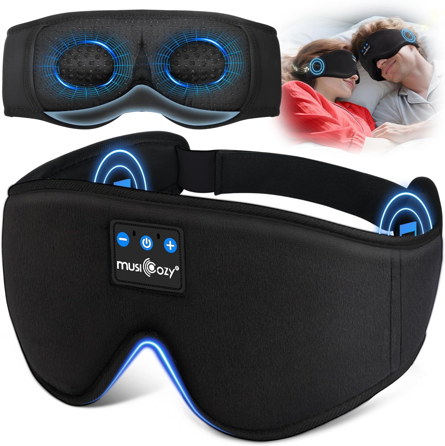 Detalle de MUSICOZY 3D Bluetooth Sleep Mask 16H