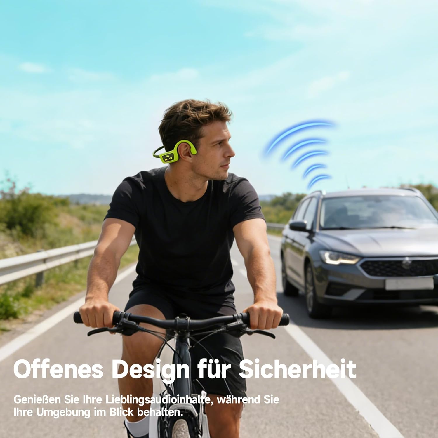 Detalle 2 de sunvito Knochenschall-Kopfhörer Schwimmen – Bluetooth 5.4, IPX8, 8 GB Speicher, Open-Ear