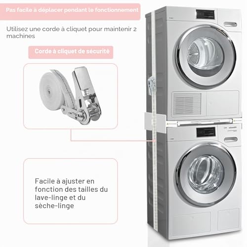 Detalle 2 de NIUXX Cadre Intermédiaire pour Laver avec Étagère — Kit d’empilage universel et confortable