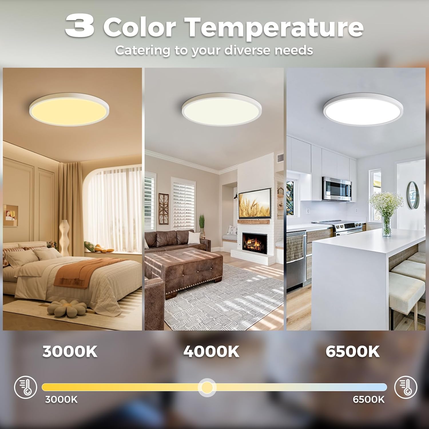 Thumbnail 1 de slochi Plafoniera LED da soffitto 24W rotonda 30/40/65 2800 lm, IP44