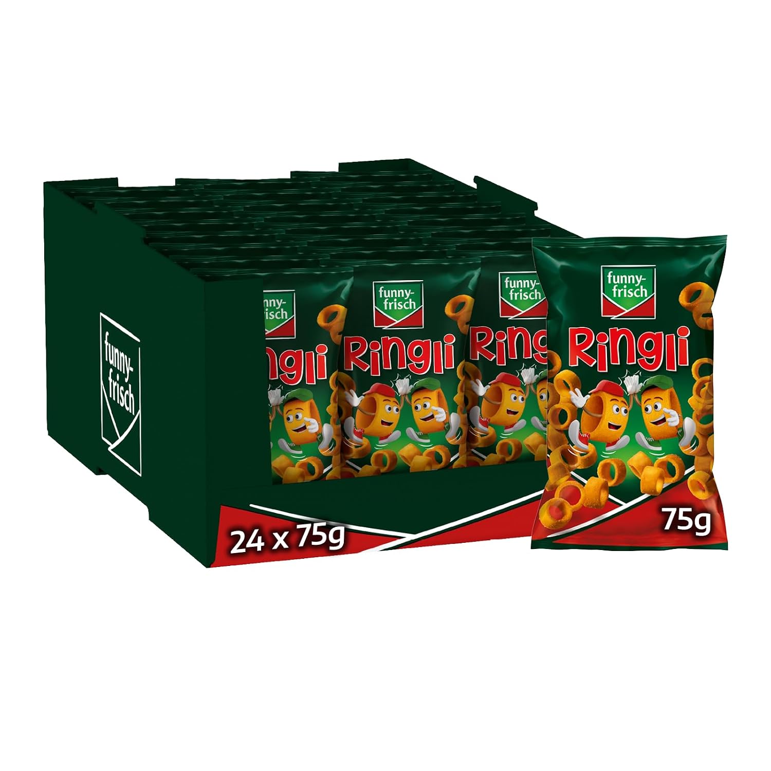 Detalle de funny-frisch Jumpys Paprika 20x75g – milder Paprika-Snack, knusprig und luftig