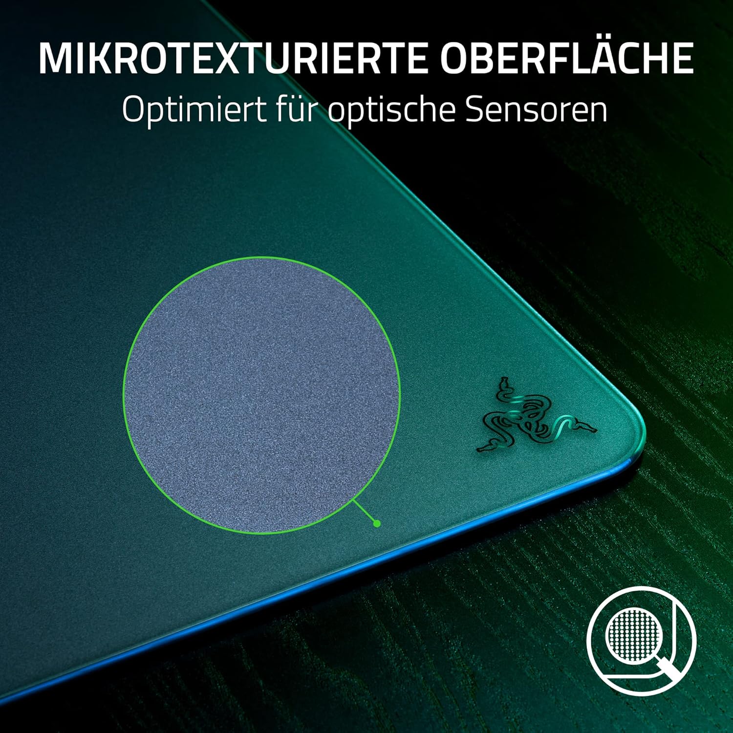 Thumbnail 3 de Razer Atlas GlasmauSmatte aus gehärtetem Glas – 450 x 400 x 5 mm, schwarz