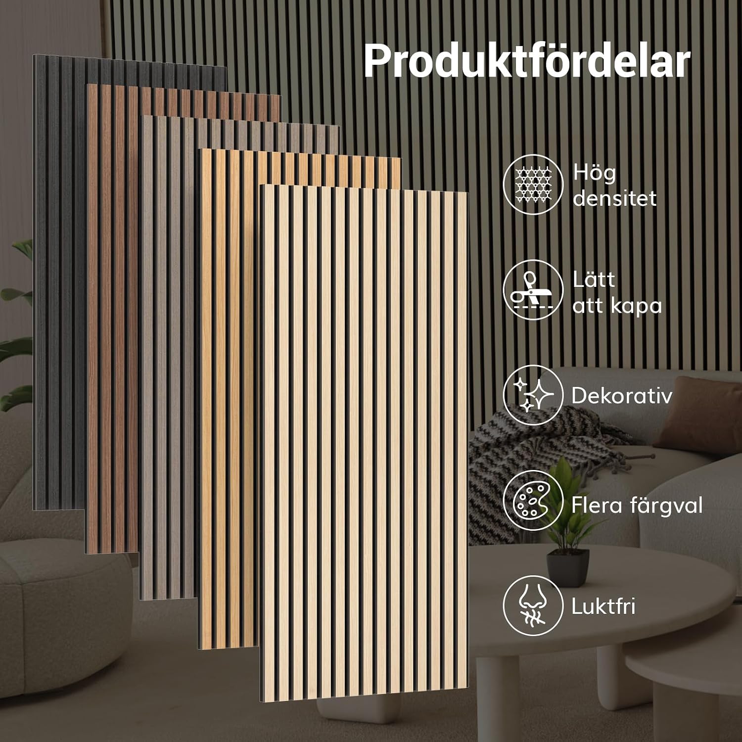 Detalle 2 de TONOR 25070 akustikpaneler, 120 x 60 cm, svart, 4-pack
