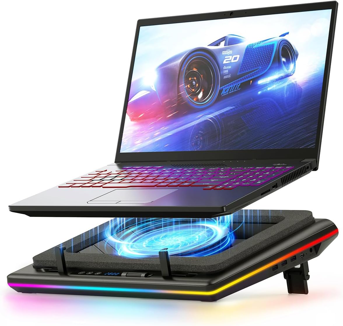 Detalle de llano V12 RGB Cooling Pad ⚡