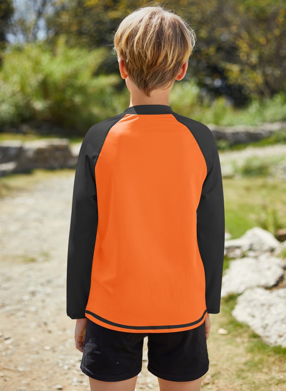 Detalle 2 de BesserBay Jungen UV Shirt 1/4 Zip Langarm Stehkragen UPF 50+ Rash Guard 110–150