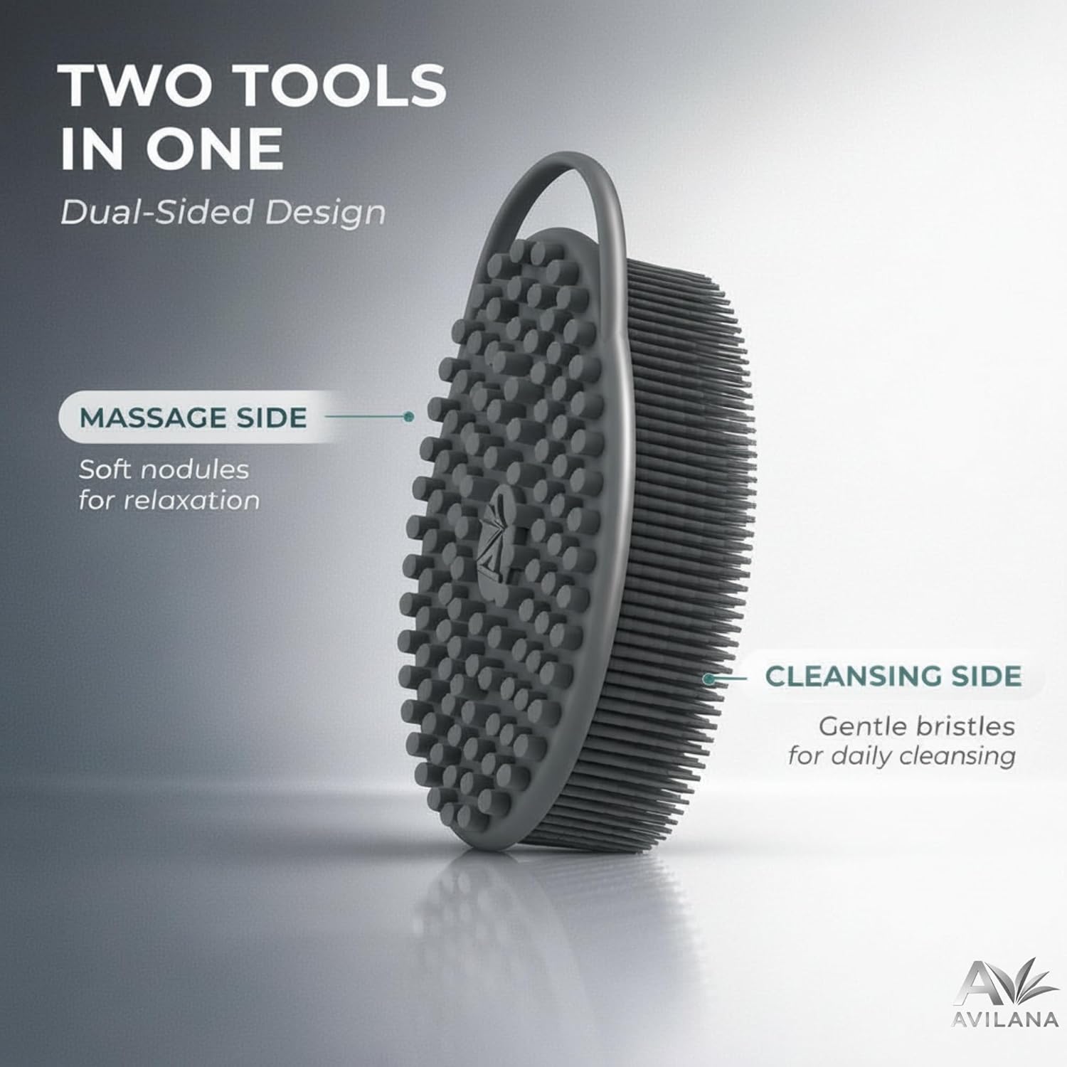Thumbnail 3 de Avilana Premium Silicone Body Scrubber: Dual-Sided Exfoliating Bath Brush for Smooth Skin