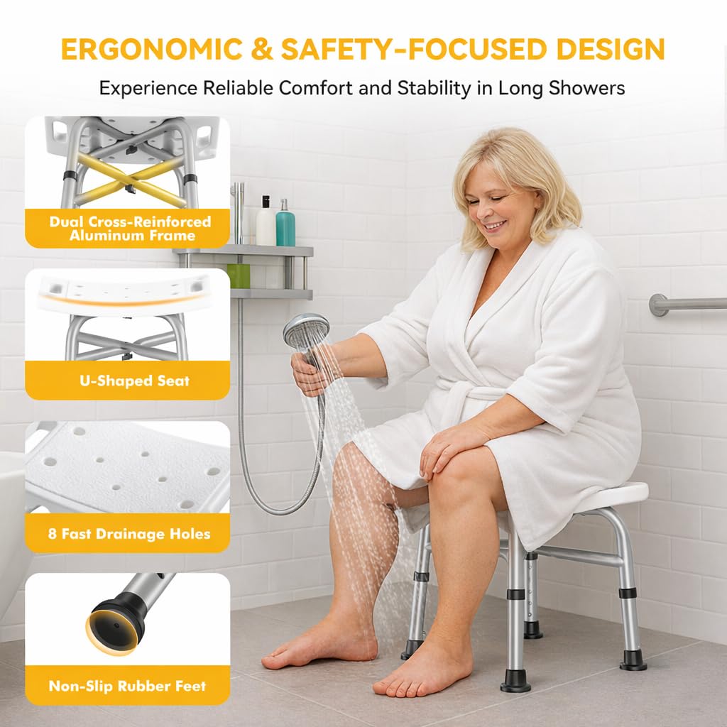 Detalle de Hiqufet Shower Chair 500 lb Capacity