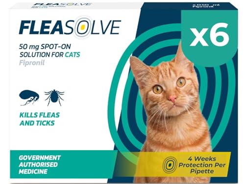 Detalle de Cat Flea Treatment Spot On x 6 – Flea & Tick Solution for Cats & Kittens Over 1kg