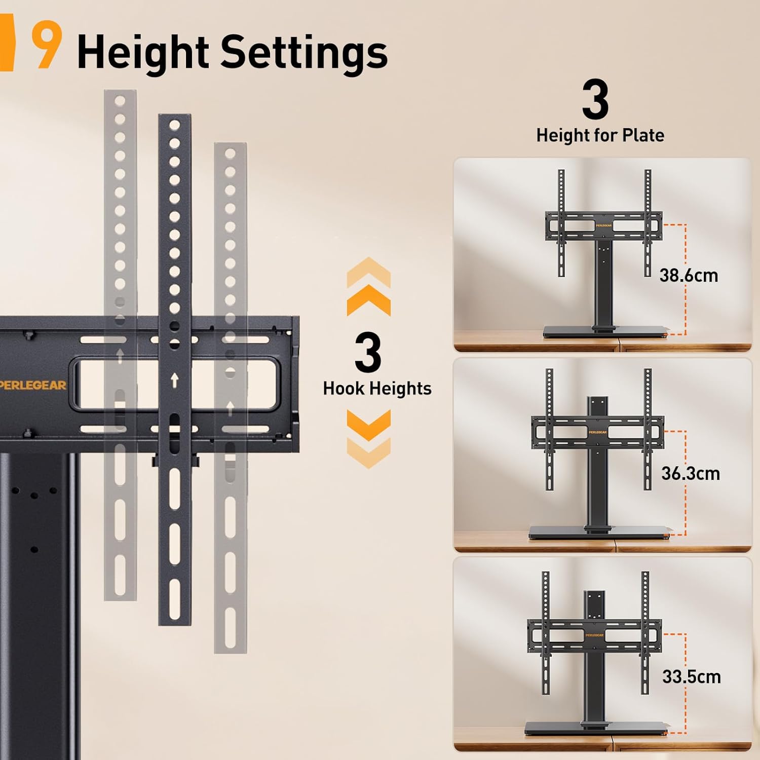 Thumbnail 4 de Perlegear Universal Swivel TV Stand 40 kg