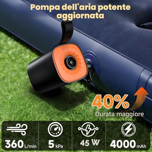 Detalle de iFunSky Gonfiatore Elettrico Portatile 4000mAh: gonfia, sgonfia e illumina le tue avventure