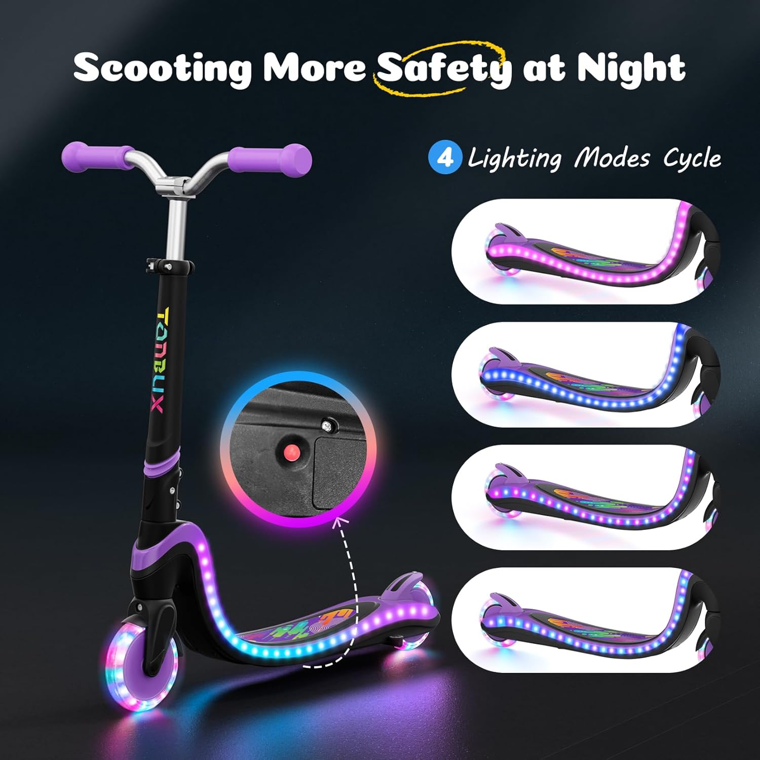 Detalle de TONBUX Trottinette pour Enfants: lumière, sécurité et légèreté pour 3–12 ans