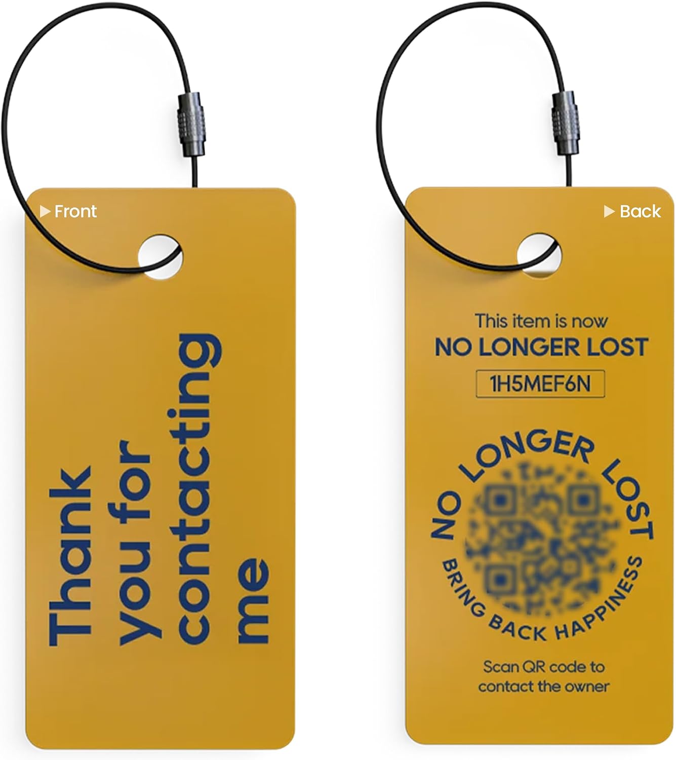 Thumbnail 6 de NO LONGER LOST – Bring Back Happiness: Smart Schlüsselanhänger mit QR-Code (Teslin, 5,3 × 2,5 cm)