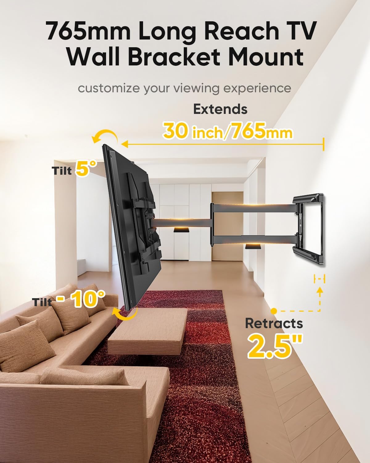 Thumbnail 4 de FORGING MOUNT Long Reach TV Wall Bracket 765mm