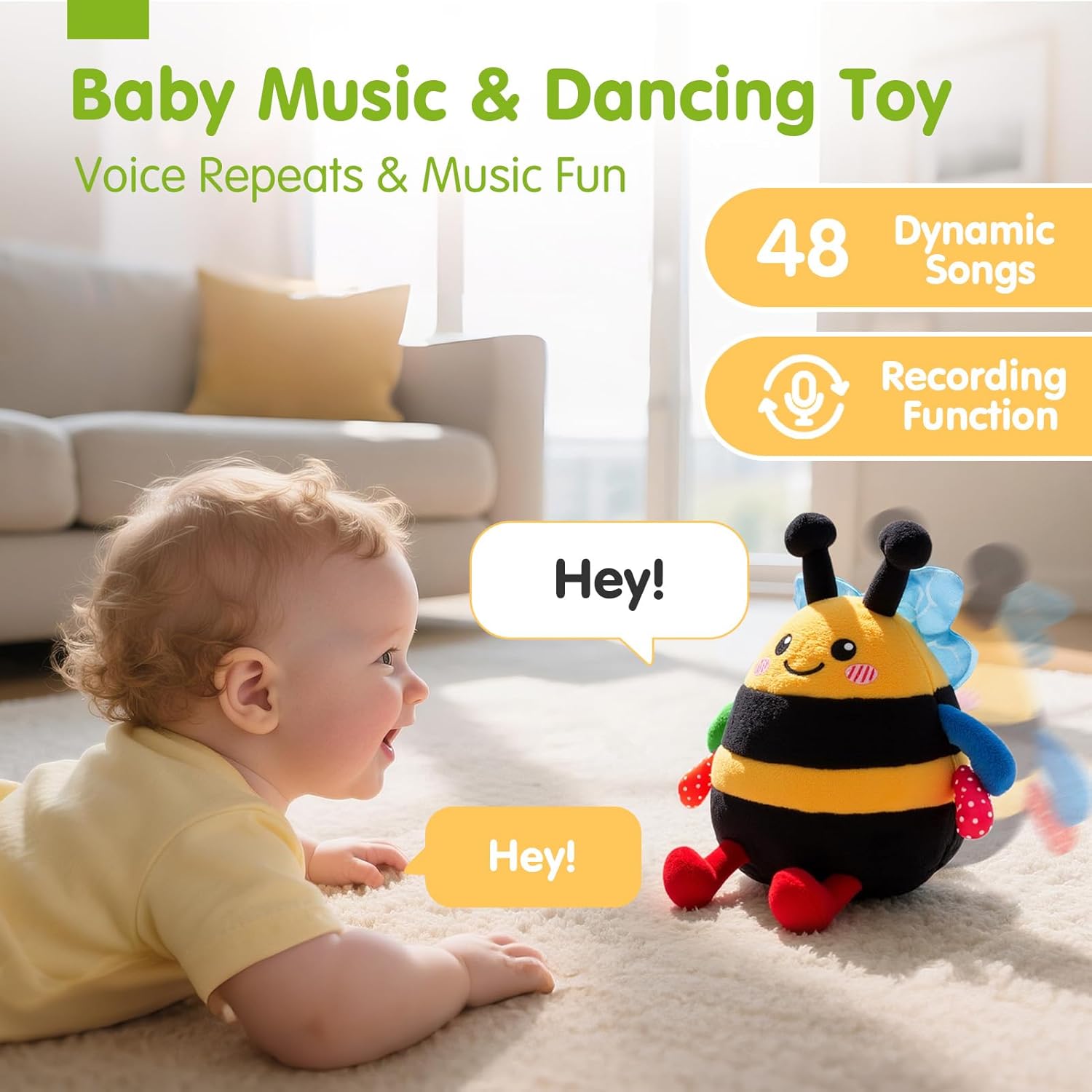 Thumbnail 2 de Hahaland 4‑in‑1 Dancing Bee Baby Toy for 6–12 Months 🐝?