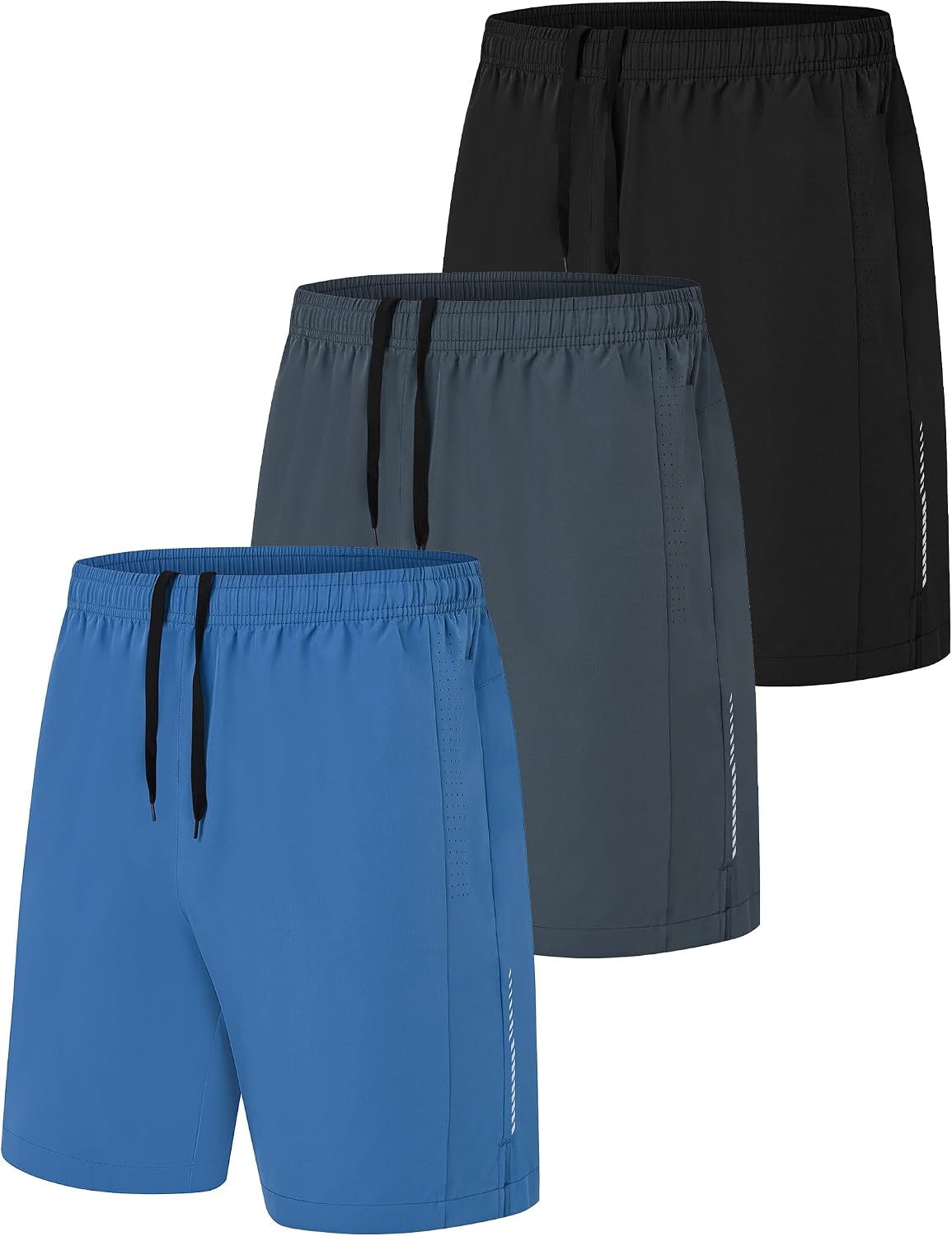 Thumbnail 6 de Zoofly 3er Pack Sportshorts Herren – Kurze, atmungsaktive Freizeit- und Trainingshosen mit Reißverschluss-Taschen