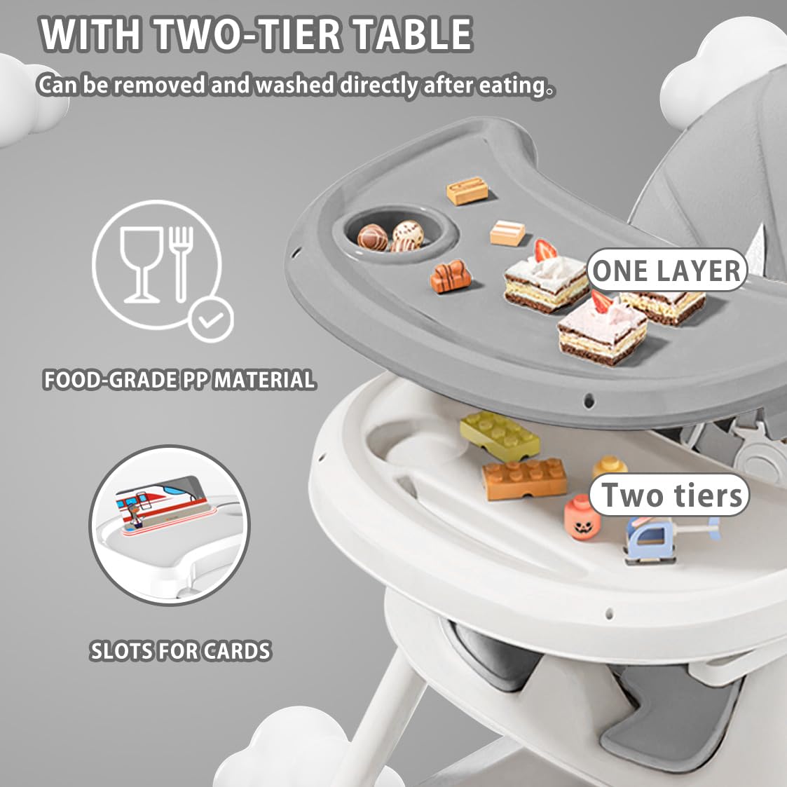 Detalle 2 de UBRAVOO Babyhochstuhl 3-in-1 ab 6 Monaten