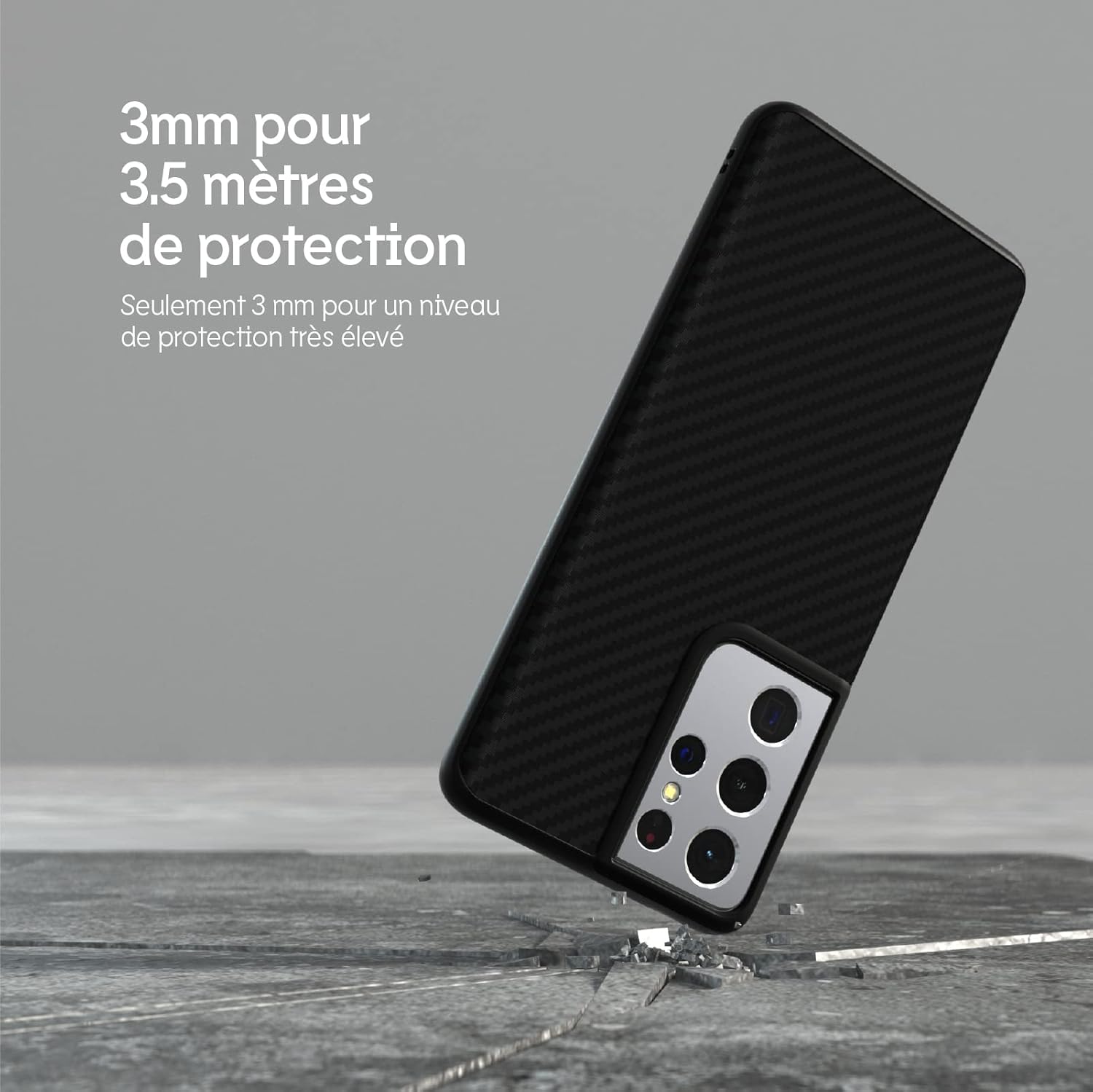 Thumbnail 1 de RhinoShield SolidSuit pour Galaxy S21 Ultra – coque fine anti-chocs en fibre de carbone