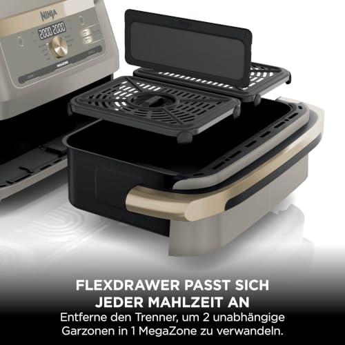 Thumbnail 2 de Ninja Foodi FlexDrawer Heißluftfritteuse 10,4 L Stone/Gold – Dual-Zone-Fritteuse für große Familien