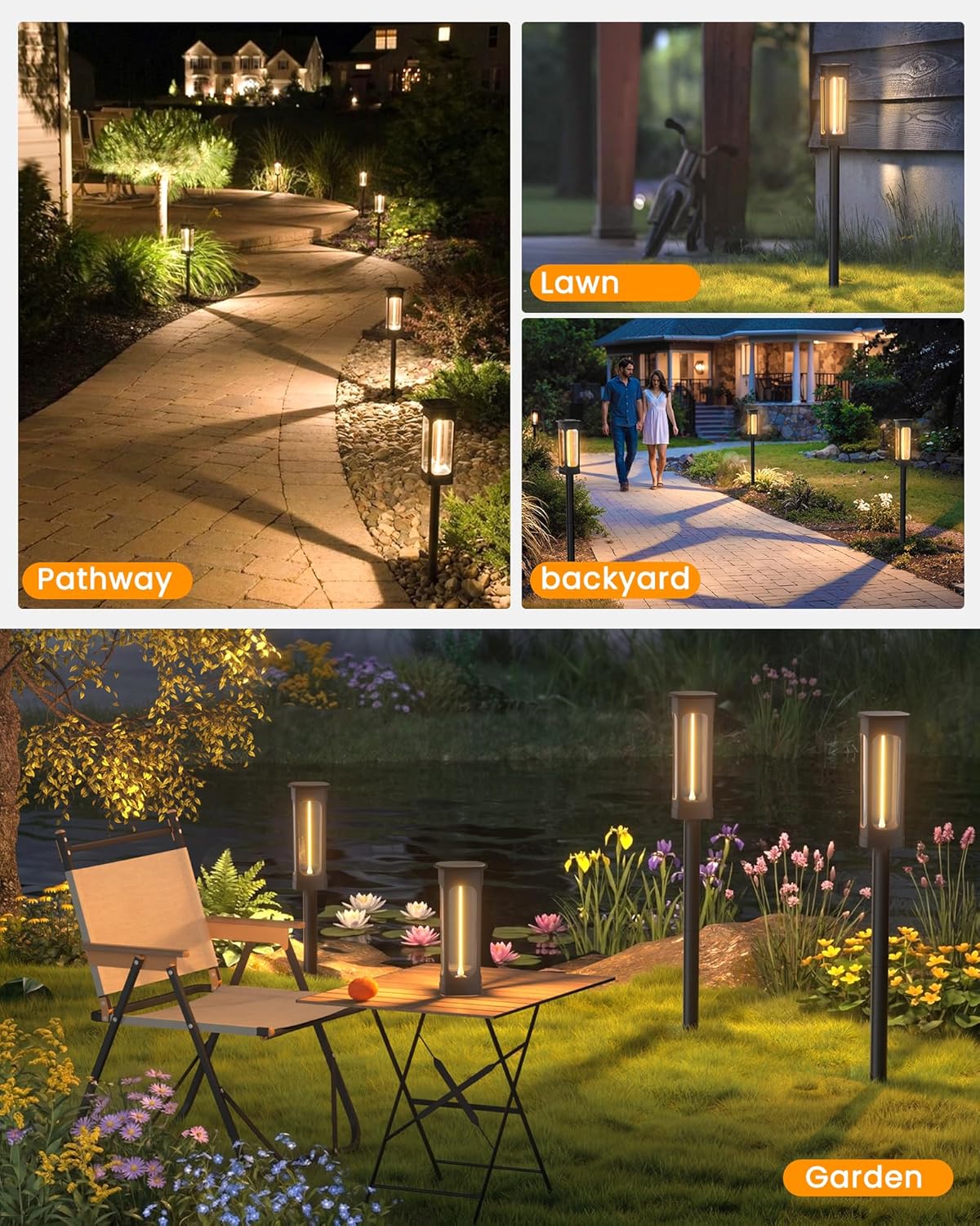 Thumbnail 6 de VOLISUN Solar Lights Outdoor Garden — 8 Pack Silicone Filament Pathway Lights