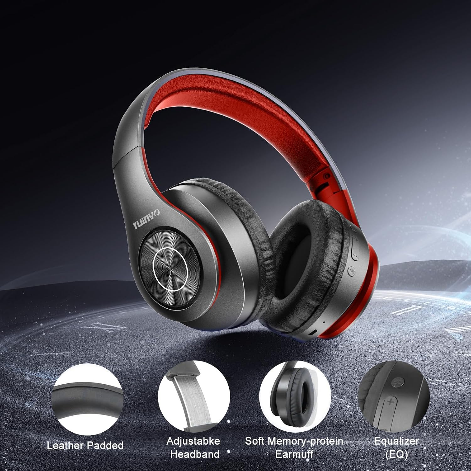 Detalle 1 de TUINYO Over-Ear Bluetooth Headphones, 40-Hour Playtime