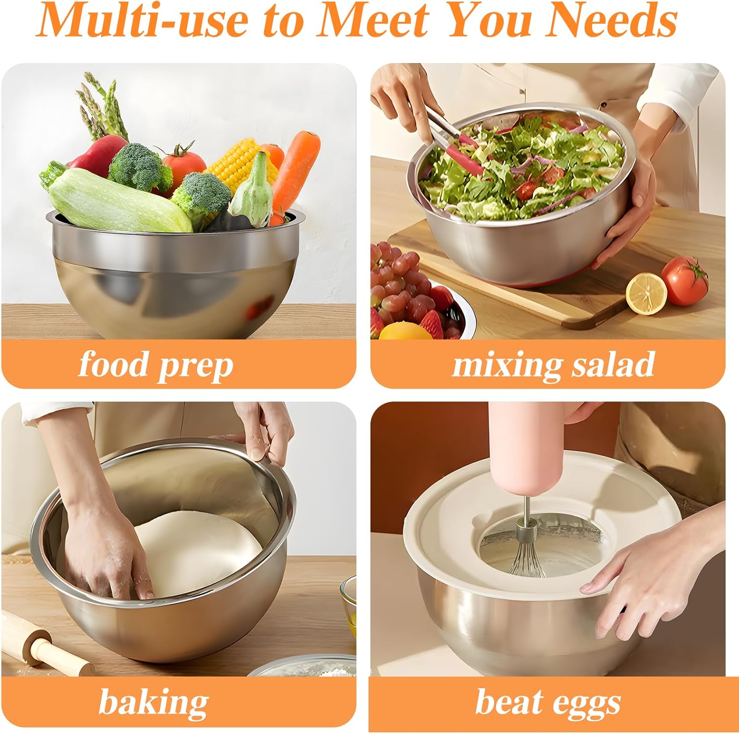 Thumbnail 3 de Winproper Mixing Bowls Set 6 PCS, 4.5 QT 🥣