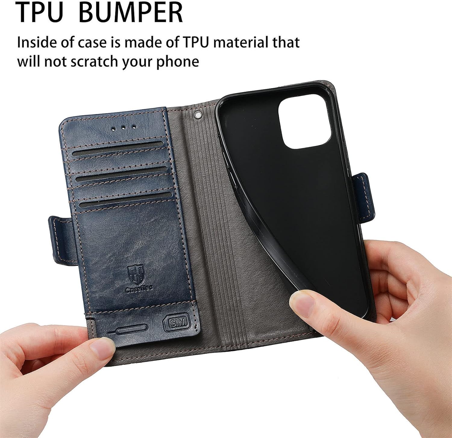 Thumbnail 3 de MOJIA Hülle für Motorola Signature – PU Slim Magnetische Klapphülle mit Kartenfach, Standfunktion, Blau