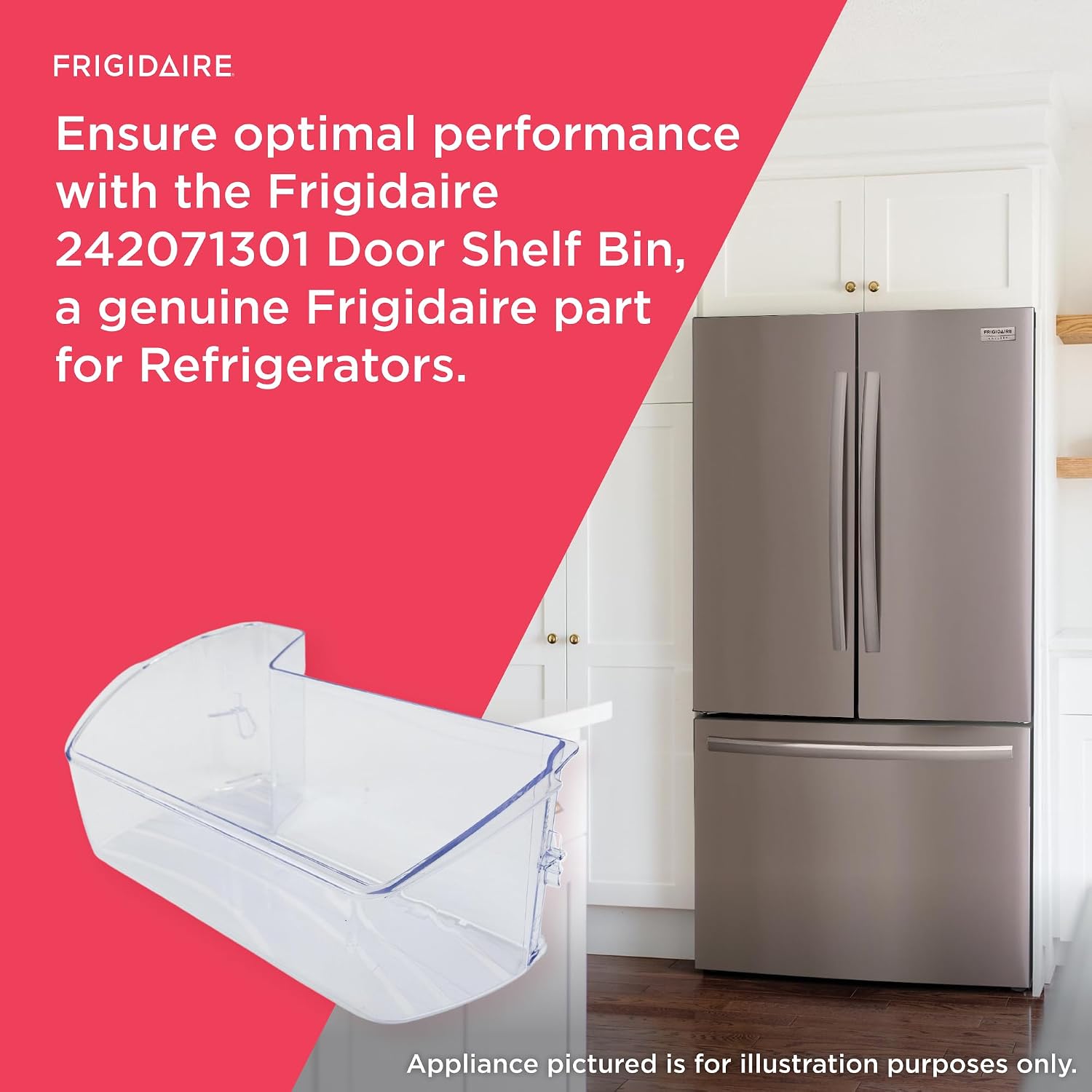 Detalle 2 de Frigidaire refrigerator door shelf bin 242071301