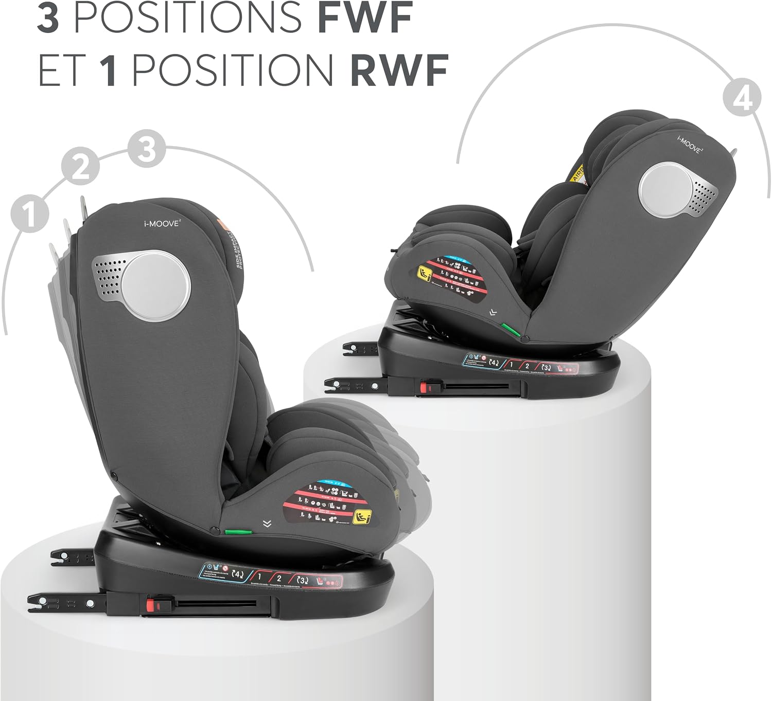 Thumbnail 6 de KikkaBoo Siège Auto i-MOOVE 2 : rotation 360°, ISOFIX et i-Size pour 0 à 36 kg