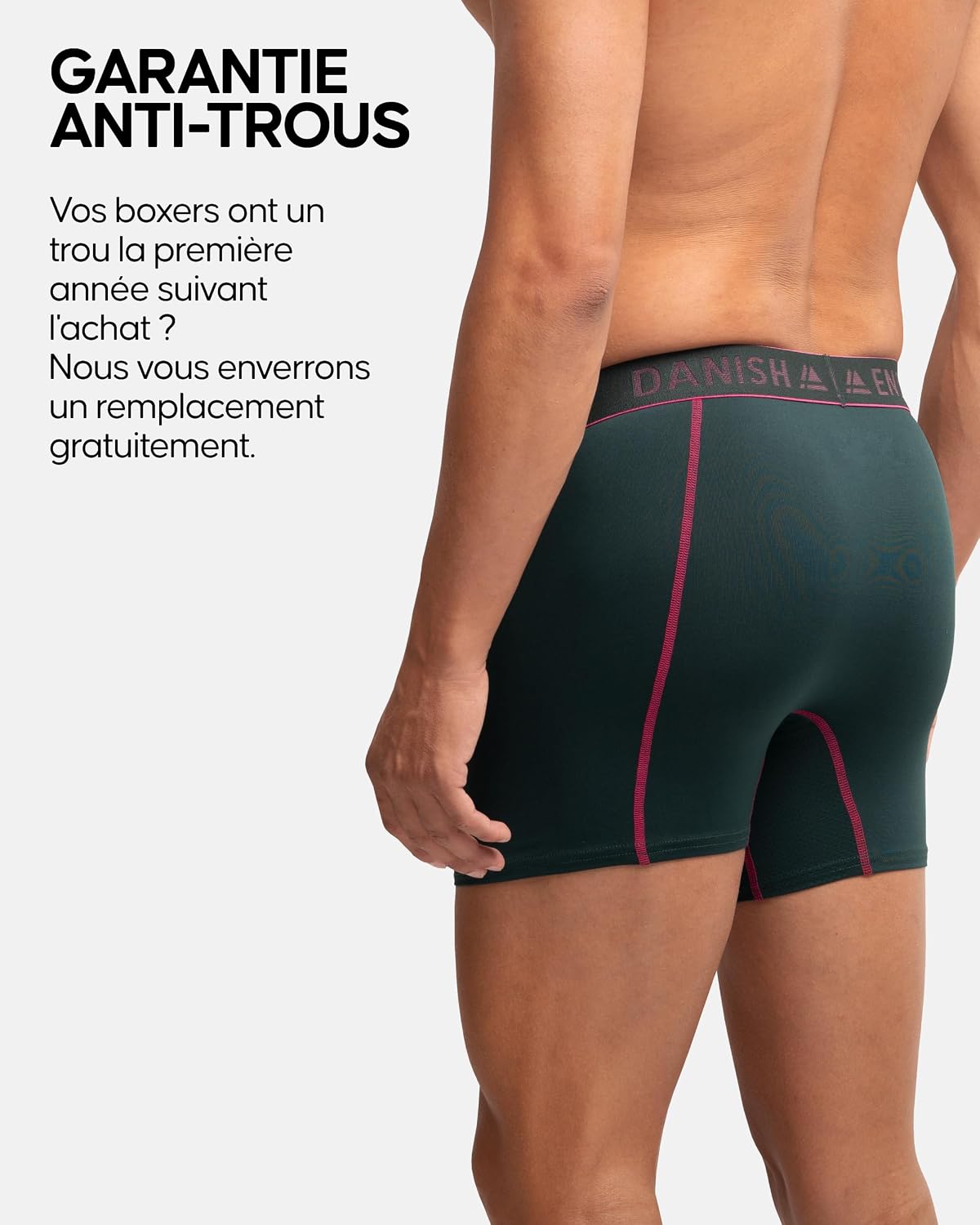Detalle de DANISH ENDURANCE Boxers de Course pour Hommes — Lot de 6, anti-friction, respirants et confortables