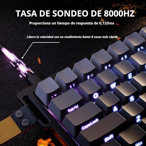Detalle de ATTACK SHARK X68 HE: Teclado gaming 60% con Rapid Trigger y 8000 Hz de sondeo