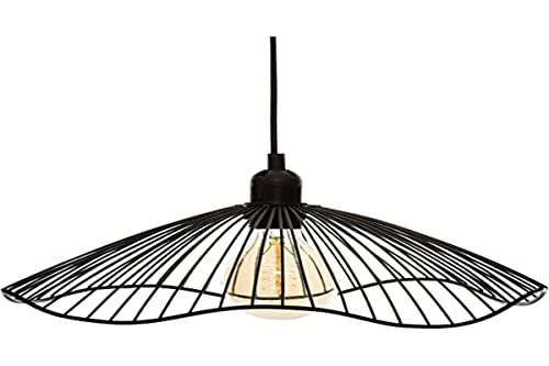 Detalle de Atmosphera Suspension Galt Métal Noir – Ø34 cm, câble réglable 80 cm, E27 40W (ampoule non incluse)