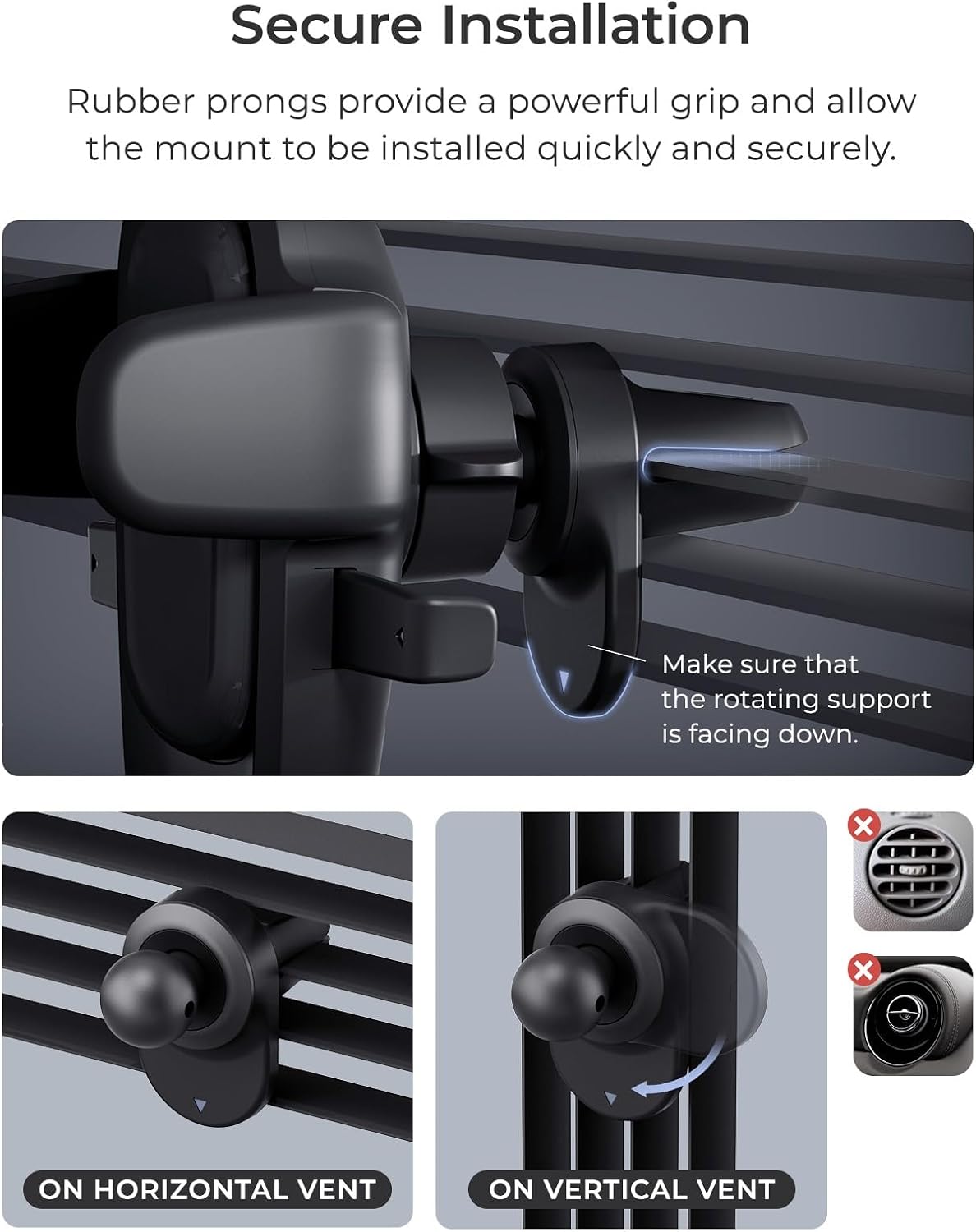 Detalle 2 de iOttie Easy One Touch Advanced Air Vent Car Phone Mount (Universal) for iPhone, Samsung, and more
