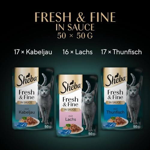 Thumbnail 7 de Sheba CATCARE Pouch Wet Fresh & Fine (Fish) Chunks in Gravy Adult 50 g Multipack Standard – Nassfutter für Katzen