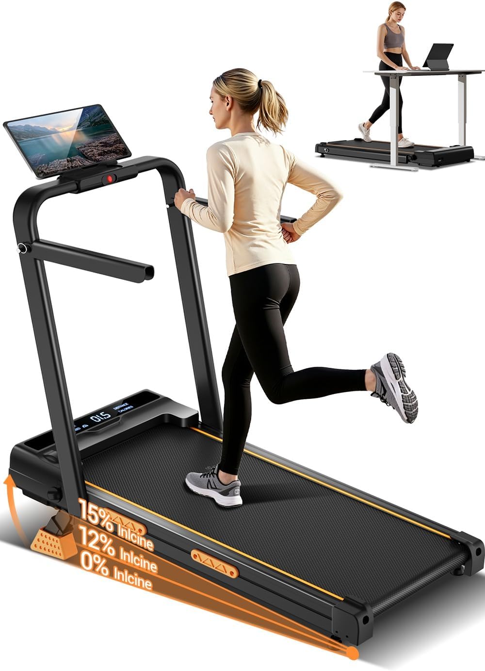 Detalle de Walking Pad Treadmill, 350 lb Capacity