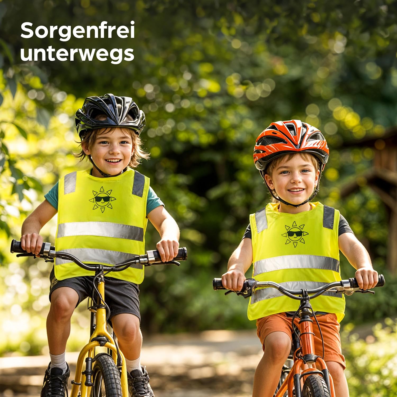 Detalle de Prowiste 2er Kinder Warnweste Gelb – EN 17353:2020 & EN 1150:1999 zertifiziert, Größe 2–12 Jahre