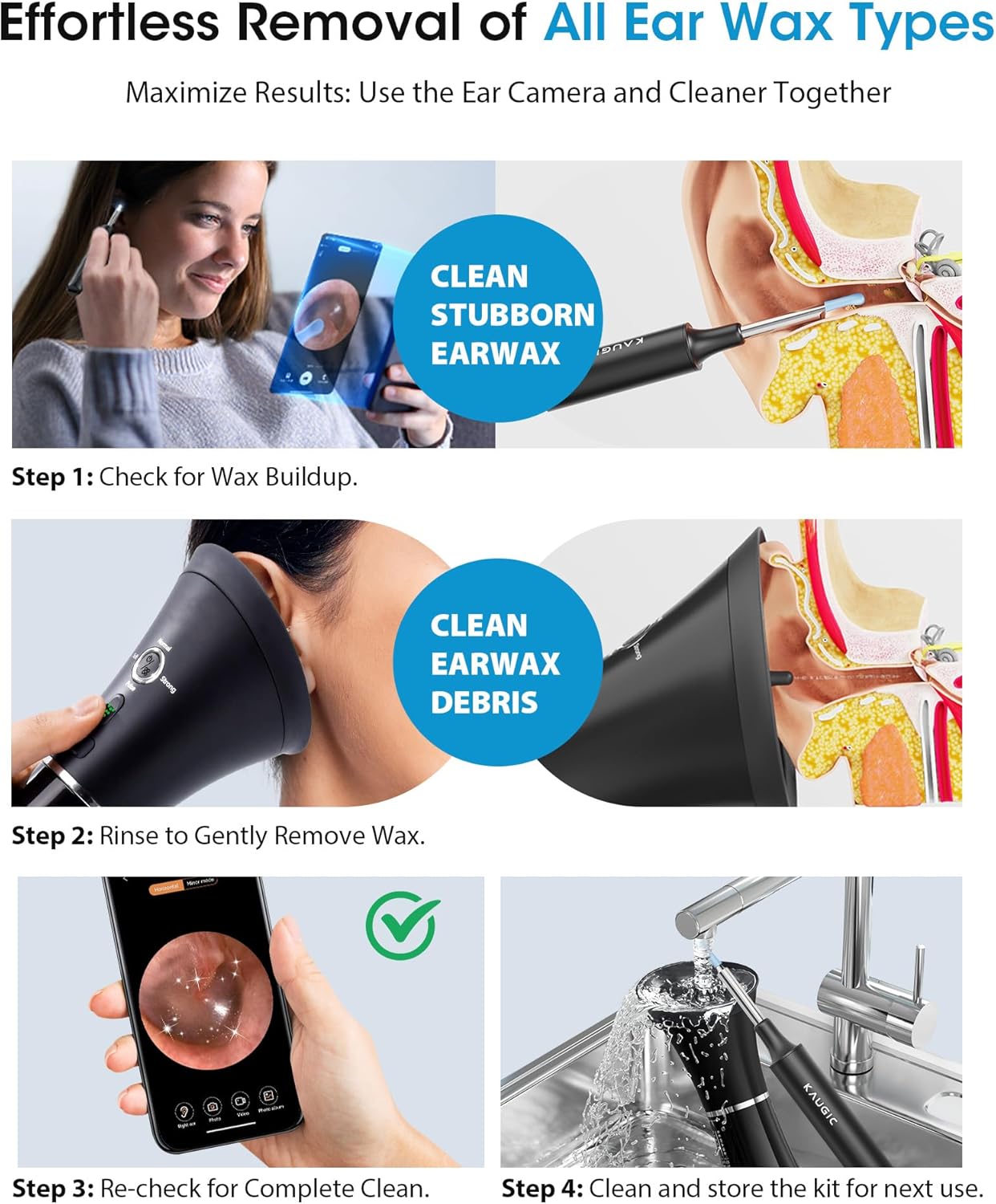 Detalle 2 de Ear Wax Removal Kit with Camera: All-in-One Ear Care Solution