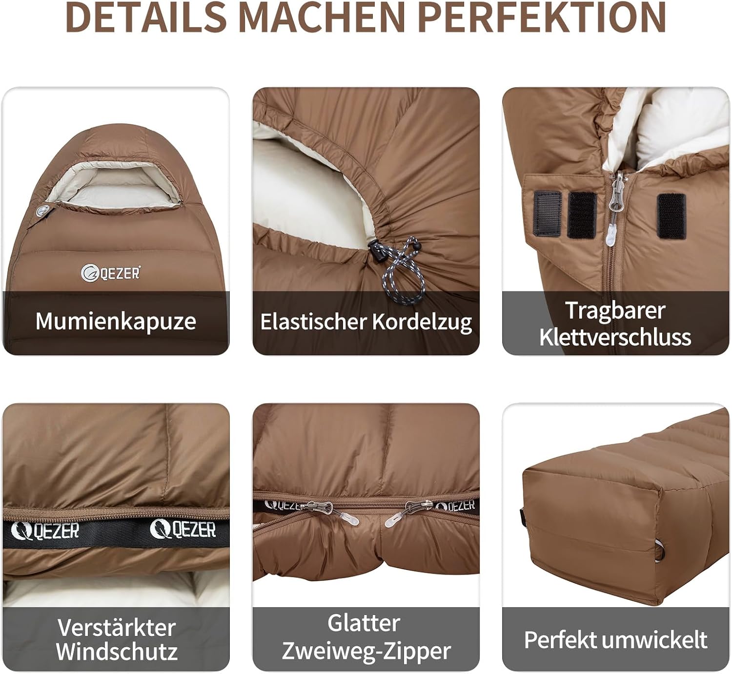 Thumbnail 3 de QEZER Daunenschlafsack 650er Entendaunen