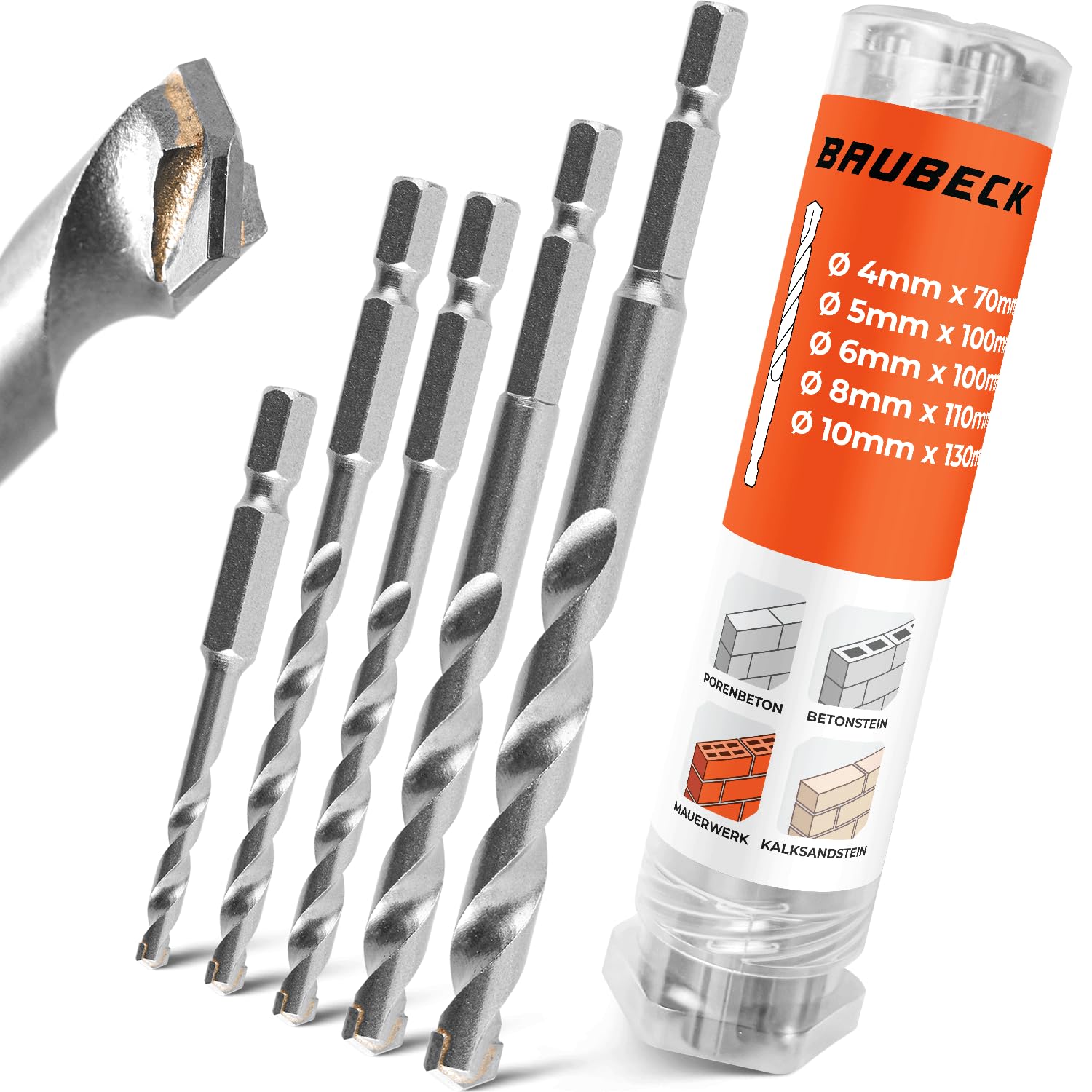 Thumbnail 6 de BAUBECK SDS Max Meißel-Set LONG LIFE (4-tlg.) – 280 mm, angewinkelt und gerade