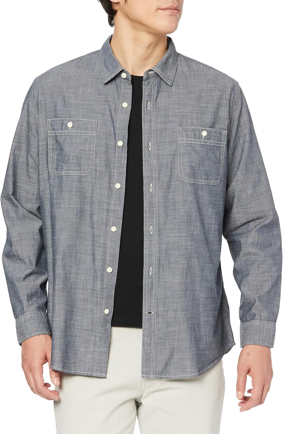 Thumbnail 5 de Amazon Essentials Men’s Regular-fit Long-Sleeve Chambray Shirt (100% cotton, with double chest pockets)