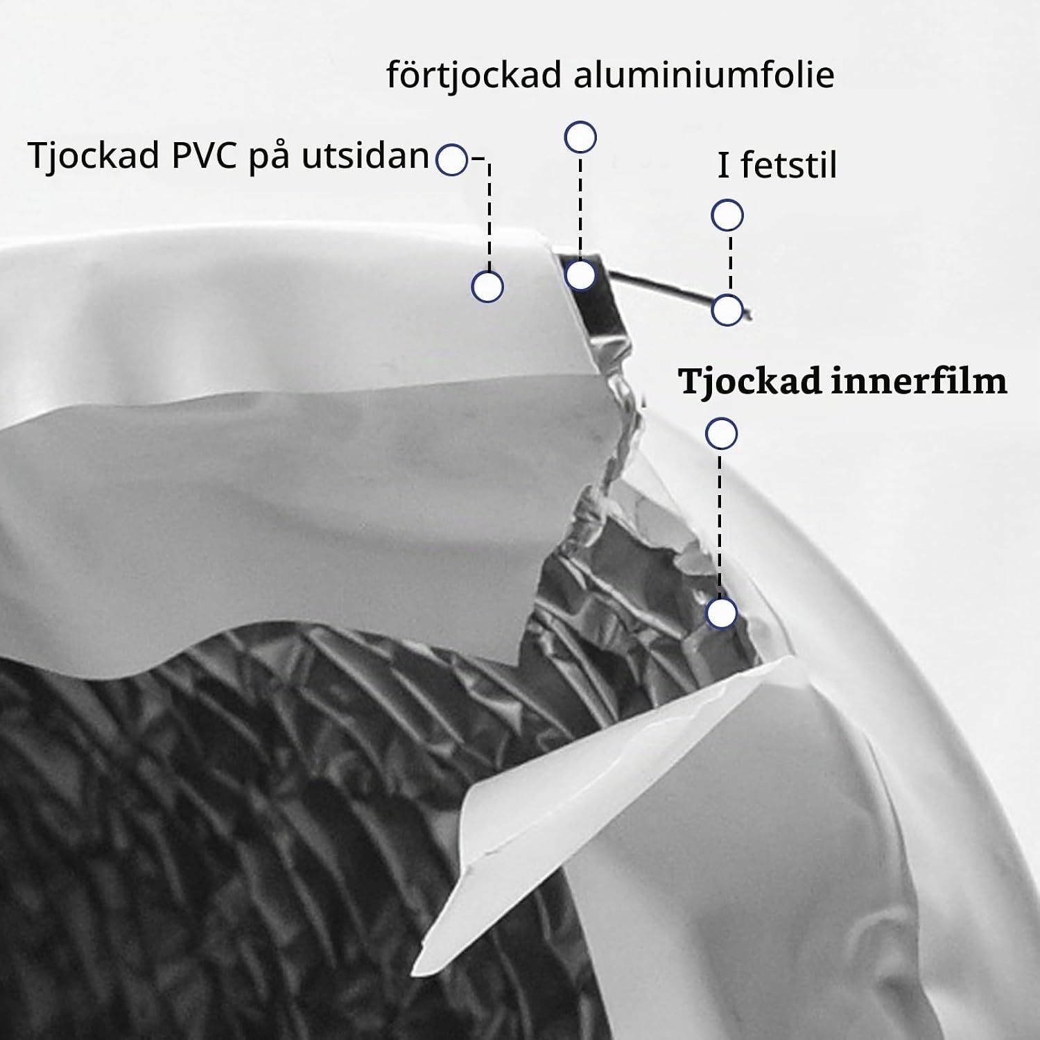 Detalle 1 de HOSPAOP frånluftsslang Ø 80 mm, 6 m, flexibel PVC och aluminium
