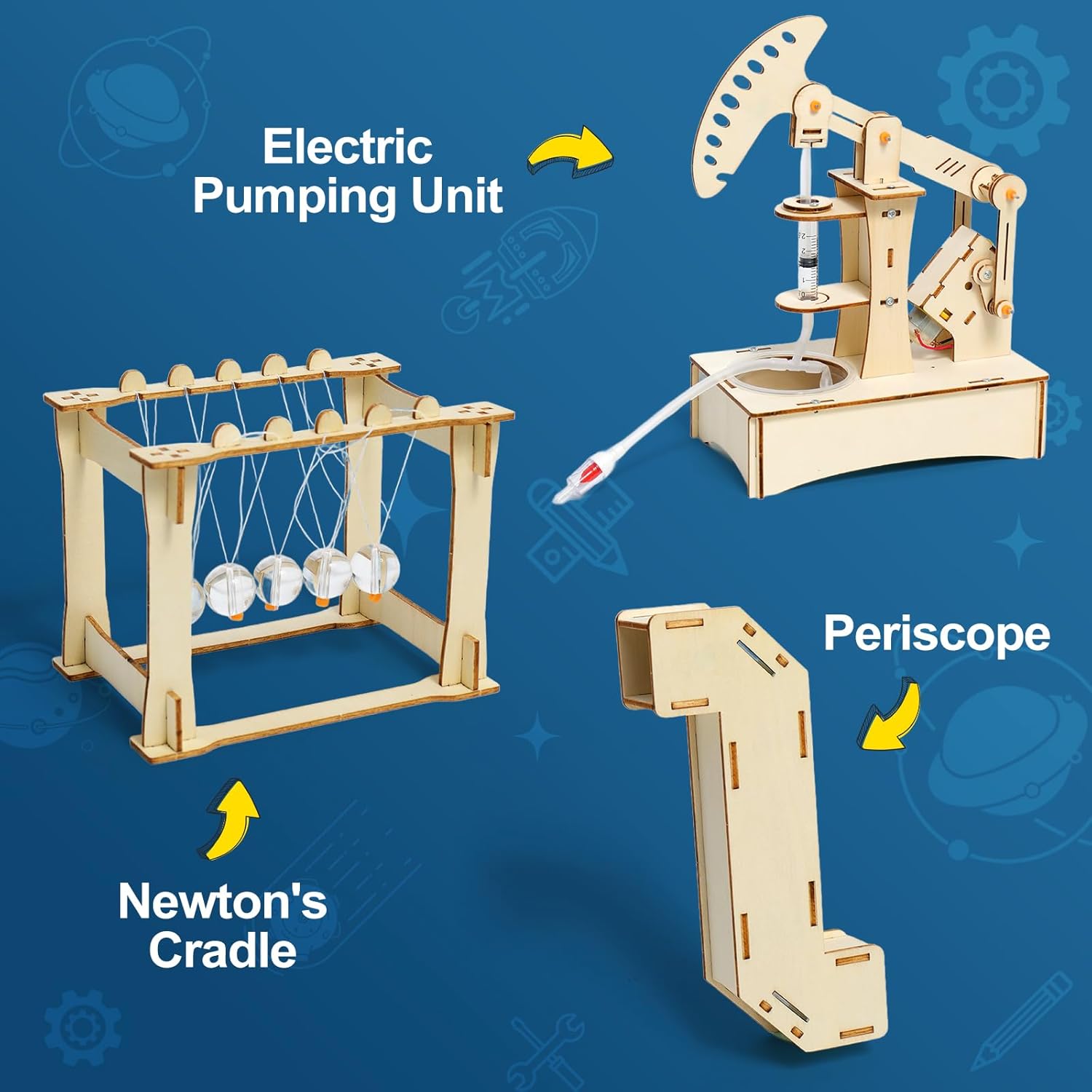 Detalle de STEM Toys Age 8–14 Wooden Electronics Kit 6‑in‑1